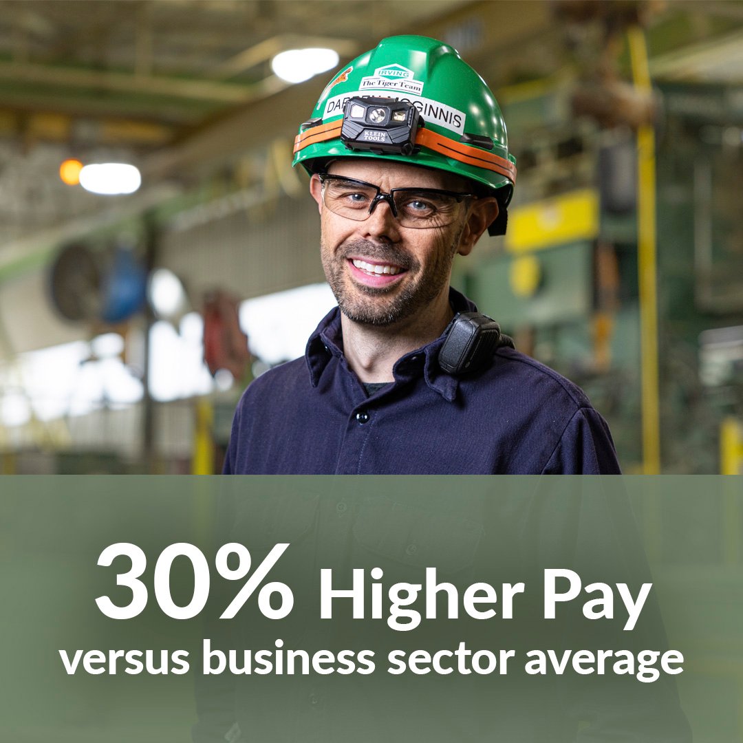 30% Higher Pay – versus business sector average