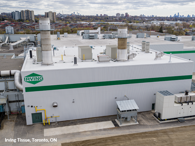 Aerial photograph of Irving Tissue facility